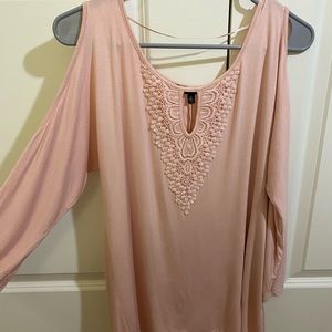 cable & gauge Cold Shoulder Top Pale Pink Size Medium